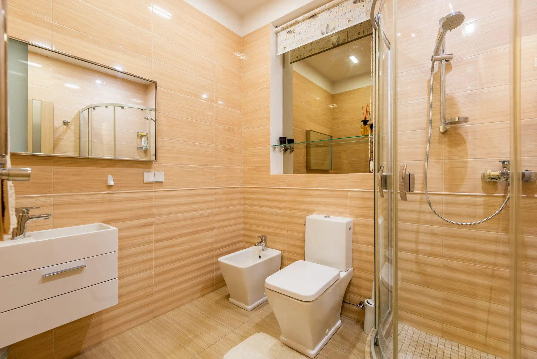 interior of modern light bathroom